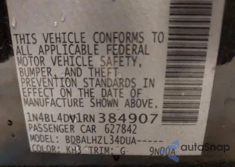 2024 Nissan Altima Sv Fwd z USA, uszkodzony, nr VIN 1N4BL4DV1RN384907